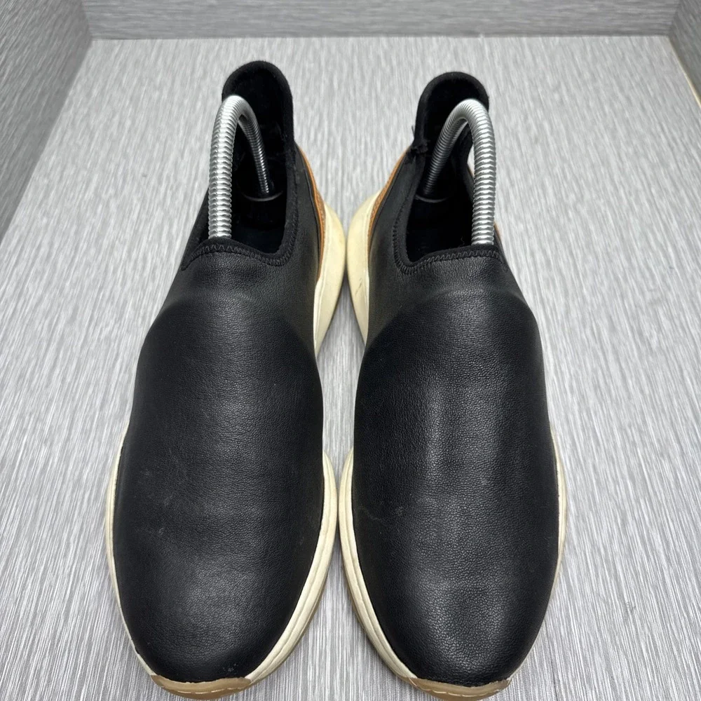 Vince Men's‎ Black Brown Leather Slip On Sneakers Shoes EU 39 US 6